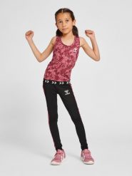 Legginsy dziewczęce Hummel Nanna. Czerwone legginsy dla dziewczynek Hummel, bez wzorów, z jersey. Za 135.50 zł.