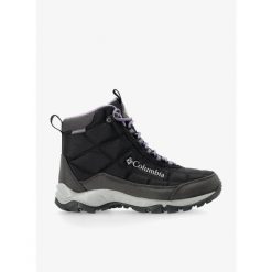 Buty zimowe damskie Columbia Firecamp Boot. Czarne obuwie sportowe damskie Columbia, na zimę, trekkingowe. Za 335.99 zł.