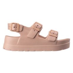 Sandały damskie Martes Naze Wo's - ciemnobeżowe, Rozmiar buta 41. Brązowe sandały damskie MARTES, bez wzorów, z materiału, bez obcasa, bez zapięcia. Za 54.99 zł.