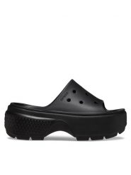 Crocs Klapki Stomp Slide 209346 Czarny. Czarne klapki damskie Crocs, bez wzorów, z tworzywa sztucznego, bez obcasa. Za 179.99 zł.