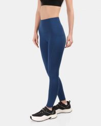 Damska legginsy Kilpi JAMILY-W. Niebieskie legginsy sportowe damskie Kilpi, bez wzorów, z meshu, do biegania. Za 215.49 zł.