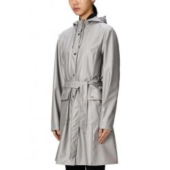 Kurtka RAINS CURVE LONG JACKET W3 Szary. Szare kurtki męskie Rains, m, bez wzorów, z syntetyku, bez kaptura. Za 527.40 zł.