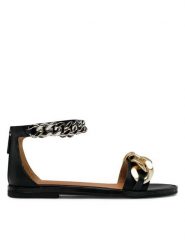 Badura Sandały 22SS19 Czarny. Czarne klapki damskie Badura, bez wzorów, ze skóry, bez obcasa, na płaskiej podeszwie, bez zapięcia. Za 299.99 zł.