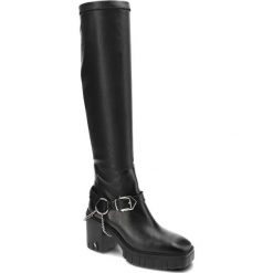 Czarne Kozaki Carinii Eleganckie Buty Na Obcasie. Czarne kozaki damskie Carinii, ze skóry, bez obcasa, na obcasie. Za 469.00 zł.