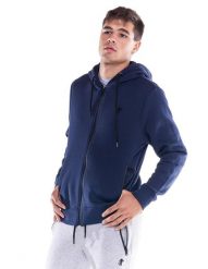 Męska, miękka bluza z kapturem i zamkiem błyskawicznym z ikoną lwa. Szare bluzy męskie LEONE 1947 APPAREL, l, bez wzorów, z bawełny, z kapturem, na fitness i siłownię. Za 126.26 zł.
