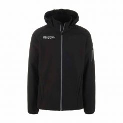 Kurtka softshell Kappa Valas. Czarne kurtki męskie Kappa, xl, bez wzorów, z materiału, wakacyjne, bez kaptura. Za 396.00 zł.