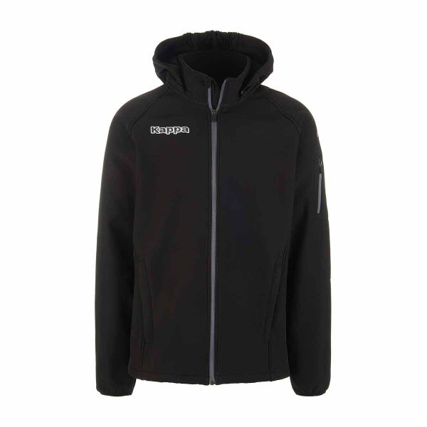 Kurtka softshell Kappa Valas. Czarne kurtki męskie Kappa, xl, bez wzorów, z materiału, bez kaptura. Za 393.75 zł.