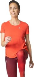 Koszulka z krótkim rękawem damska do biegania Odlo T-shirt Zeroweight CHILL. Czerwone koszulki sportowe damskie Odlo, s, bez wzorów, z materiału, bez kołnierzyka. Za 217.20 zł.