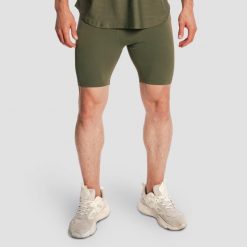 Szorty męskie sporty walki slim oliwkowoszare Combat. Szare krótkie spodenki sportowe męskie GYMBEAM, l, bez wzorów, z elastanu, na fitness i siłownię. Za 101.90 zł.