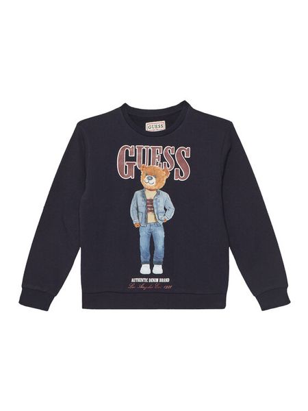Guess Bluza L6RQ05 KAD74 Granatowy Regular Fit. Niebieskie bluzy dla chłopców Guess, z aplikacjami, z bawełny, bez ramiączek, bez kaptura. Za 110.99 zł.