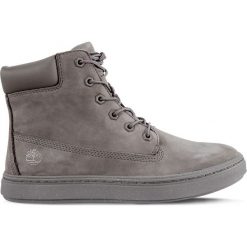 Timberland szare Londyn 6 Inch Steeple Grey. Szare botki damskie Timberland, ze skóry, klasyczne, bez obcasa, bez zapięcia. W wyprzedaży za 509.00 zł.