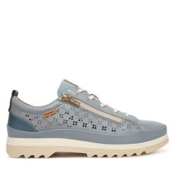 Półbuty Pikolinos. Niebieskie półbuty damskie Pikolinos, bez wzorów, bez obcasa, na płaskiej podeszwie, bez zapięcia. Za 599.99 zł.