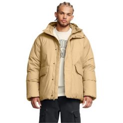 Męska kurtka puchowa Limitless (Brązowa). Brązowe kurtki męskie Under Armour, m, bez wzorów, z materiału, z kapturem. Za 661.60 zł.