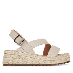 Espadryle DeeZee. Brązowe sandały damskie DeeZee, bez wzorów, bez obcasa, bez zapięcia. Za 139.99 zł.