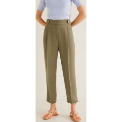 Mango - Spodnie Small. Żółte legginsy damskie Mango, l, bez wzorów, z bawełny. W wyprzedaży za 69.90 zł.