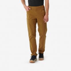 Spodnie turystyczne męskie Quechua NH500 Regular. Brązowe spodnie sportowe męskie QUECHUA, m, bez wzorów, z bawełny, trekkingowe. Za 99.99 zł.