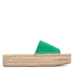 Espadryle Calvin Klein. Zielone espadryle damskie Calvin Klein, bez wzorów, bez obcasa, bez zapięcia. Za 409.99 zł.