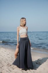 Spódnica do jogi Moonholi Flowcut z rozporkami. Szare spódnice damskie MOONHOLI, na lato, xs, bez wzorów, z bawełny, sportowe, maxi, proste. Za 299.00 zł.