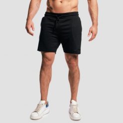 Szorty męskie fitness z kieszeniami czarne Apex. Czarne krótkie spodenki sportowe męskie GYMBEAM, l, bez wzorów, z bawełny, na fitness i siłownię. Za 63.90 zł.