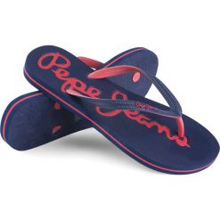 Japonki Pepe Jeans Rake Basic Blue. Niebieskie klapki damskie Pepe Jeans, bez wzorów, z jeansu, klasyczne, bez obcasa. Za 49.00 zł.