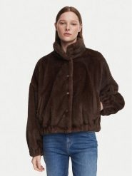 Weekend Max Mara Futro Anemone 2625086021 Brązowy ciemny Regular Fit. Brązowe płaszcze damskie Weekend Max Mara, bez wzorów, z futra, bez kaptura. Za 1,984.00 zł.