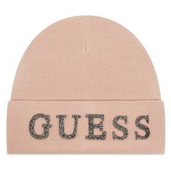 Czapka Guess. Czerwone czapki i kapelusze damskie Guess, na zimę, z aplikacjami. Za 159.99 zł.