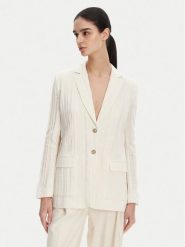 TWINSET Marynarka 251TT2140 Écru Slim Fit. Żakiety damskie Twinset, bez wzorów, z bawełny. Za 669.99 zł.