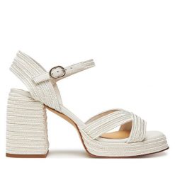 Espadryle Castañer. Białe sandały damskie Castañer, bez wzorów, bez obcasa, bez zapięcia. Za 1,089.00 zł.