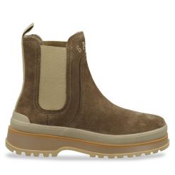 Sztyblety Gant. Brązowe botki damskie GANT, bez obcasa, na płaskiej podeszwie, bez zapięcia. Za 499.99 zł.