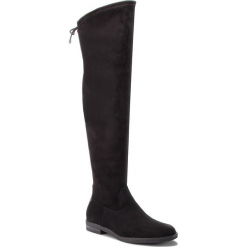 Muszkieterki TAMARIS - 1-25500-21 Black 001. Czarne kozaki damskie Tamaris, z materiału. Za 279.90 zł.