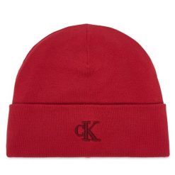 Czapka Calvin Klein. Czerwone czapki i kapelusze męskie Calvin Klein, na zimę, bez wzorów. Za 129.99 zł.