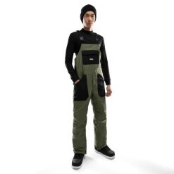 Spodnie snowboardowe z szelkami męskie B1 Klosters. Zielone spodnie snowboardowe męskie SIROKO, l, bez wzorów, snowboardowy. Za 928.00 zł.