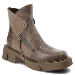 Beżowe Botki Armodo Stylowe Obuwie Damskie Zapisane Na Suwak. Brązowe botki damskie Armodo, na wiosnę, ze skóry, eleganckie, bez obcasa, bez zapięcia. Za 399.00 zł.