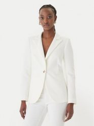 Rinascimento Marynarka CFC0128640003 Biały Regular Fit. Białe żakiety damskie Rinascimento, xl, bez wzorów, z syntetyku. Za 699.99 zł.