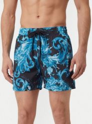 Versace Jeans Szorty sportowe 80GAD11D Czarny Regular Fit. Czarne krótkie spodenki sportowe męskie Versace Jeans, m, bez wzorów, z jeansu. Za 969.99 zł.