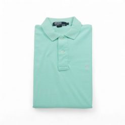 Second life - Krótki rękaw męskie polo turkusowe - Stan dobry. Niebieskie buty sportowe męskie Ralph Lauren, bez zapięcia, na golfa. Za 76.10 zł.