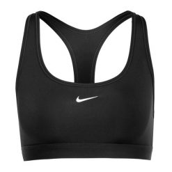 Biustonosz treningowy Nike Swoosh Light Support. Czarne obuwie sportowe damskie Nike, bez wzorów, na fitness i siłownię. Za 131.99 zł.