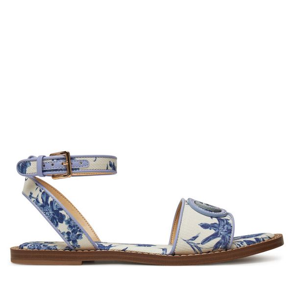 Sandały Guess. Niebieskie sandały damskie Guess, z aplikacjami, bez obcasa, na płaskiej podeszwie, bez zapięcia. Za 339.99 zł.
