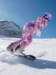 4F Kurtka snowboardowa membrana 15000 damska - multikolor L. Brązowe kurtki damskie 4f, l, bez wzorów, z materiału, bez kaptura, narciarskie. Za 699.99 zł.
