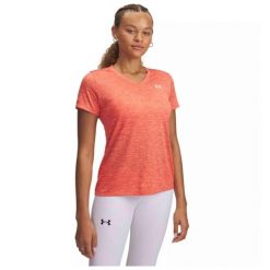 Koszulka Damska Sportowa Under Armour Tech Ssv-Twist. Brązowe koszulki sportowe damskie Under Armour, bez wzorów, bez kołnierzyka, bez ramiączek, na fitness i siłownię. W wyprzedaży za 48.60 zł.