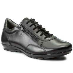 Półbuty Geox. Czarne półbuty na co dzień męskie Geox, bez zapięcia. Za 309.99 zł.