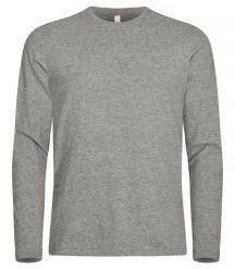 Clique Premium Fashion-T L/S — Premium koszulka z długim rękawem – Grey Melange. Szare bluzki z długim rękawem męskie CLIQUE, l, bez wzorów, z bawełny, bez kołnierzyka. Za 122.51 zł.