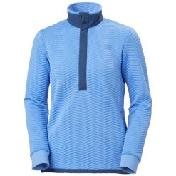 Sweter damski Helly Hansen Lillo snap. Niebieskie swetry damskie Helly Hansen, na zimę, bez wzorów, bez kołnierzyka, bez ramiączek, bez kaptura. W wyprzedaży za 329.50 zł.