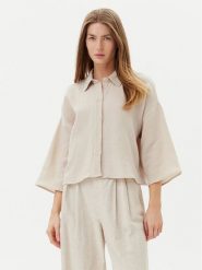 Vero Moda Koszula Natali 10279685 Beżowy Standard Fit. Brązowe bluzki damskie Vero Moda, m, bez wzorów, z bawełny, bez kołnierzyka, bez ramiączek. Za 99.99 zł.