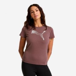 Koszulka fitness damska Puma. Koszulki sportowe damskie Puma, m, bez wzorów, z bawełny, bez kołnierzyka, bez ramiączek, na fitness i siłownię. Za 89.99 zł.