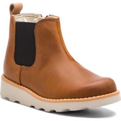 Trzewiki CLARKS - Crown Halo 261359376 Tan Leather. Brązowe buty zimowe dziewczęce marki Clarks, bez wzorów, z materiału. W wyprzedaży za 189.00 zł.