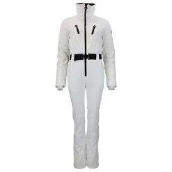 Damski kombinezon narciarski Peak Mountain. Białe spodnie snowboardowe damskie Peak Mountain, na zimę, bez wzorów, sportowe, narciarskie. W wyprzedaży za 894.50 zł.