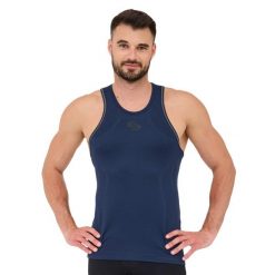 Koszulka męska na ramiączkach Brubeck FITNESS. Niebieskie koszulki sportowe męskie Brubeck, m, bez wzorów, z elastanu, bez kołnierzyka, bez ramiączek, na fitness i siłownię. W wyprzedaży za 42.49 zł.