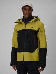 4F Kurtka trekkingowa membrana 15000 męska - żółta XL. Żółte kurtki męskie 4f, l, bez wzorów, z tkaniny, bez kaptura. Za 699.99 zł.