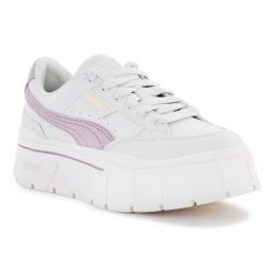 Buty Puma Mayze Stack Premium Whisper W 384421-01 białe. Białe obuwie sportowe damskie bez wzorów, z materiału, trekkingowe. Za 681.40 zł.